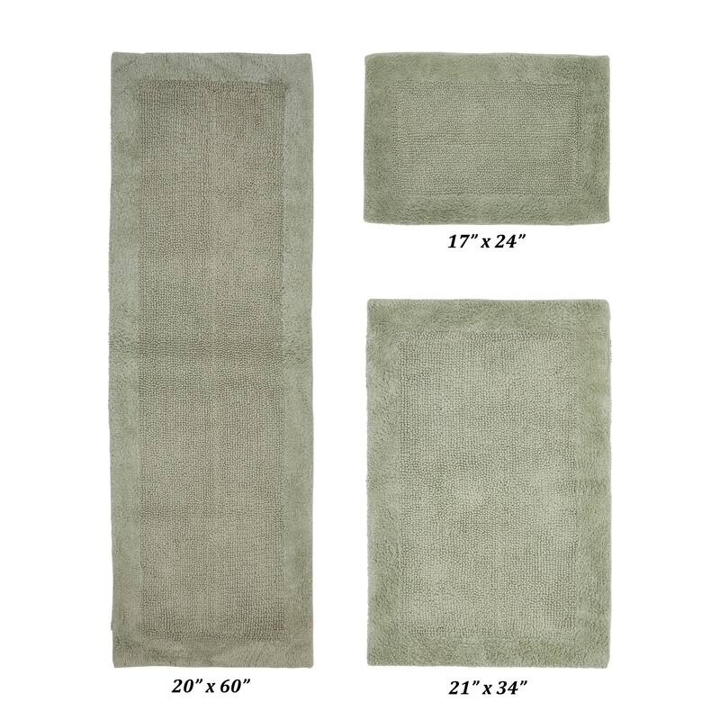 Better Trends Bath Rugs Set 100% Cotton Tufted Soft Water Absorbent Bathroom Rug for Shower, Sink Bath Mats Edge Collection