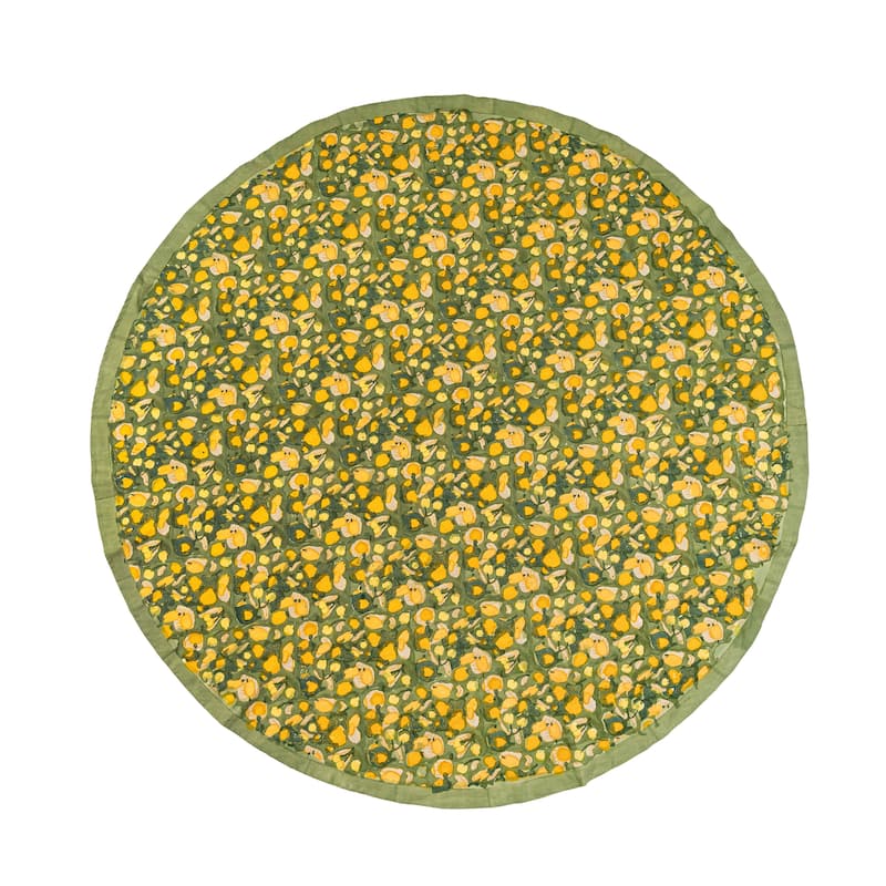 Couleur Nature Fruit 90-inch Round Tablecloth - Yellow