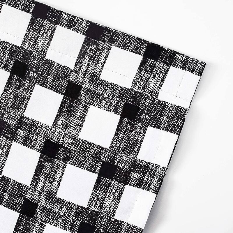DriftAway Checked Plaid Printed Pattern Farmhouse Lined Blackout Rod Pocket Window Curtain Valance - 52" width x 18 " length