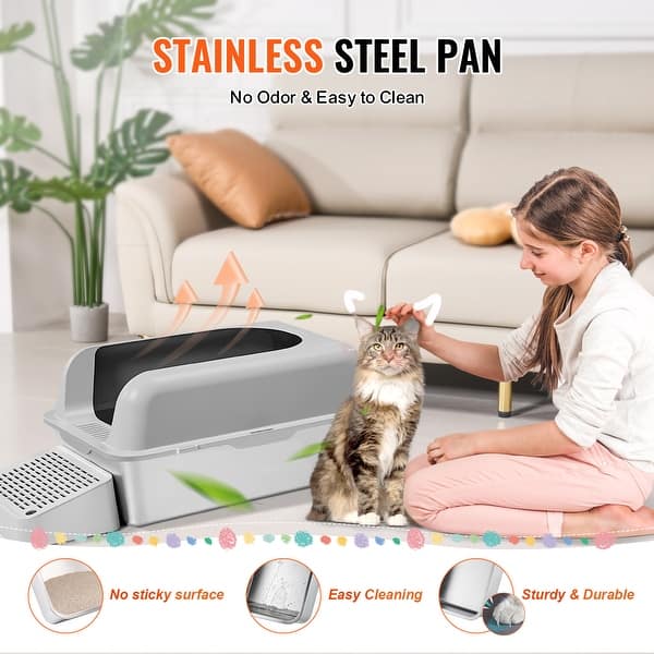 Box, Extra Stainless Steel With Lid, Extra Large Cat For Multiple