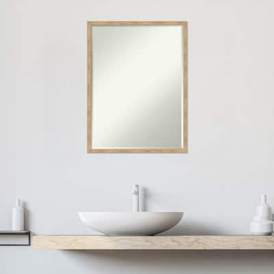 Imprint Half-Inch-Bevel Wood Framed Bathroom Vanity Wall Mirror - Glass Size 18x24