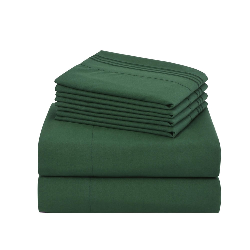 4/6 Pcs Soft Solid & Embroidery Bed Sheets Set