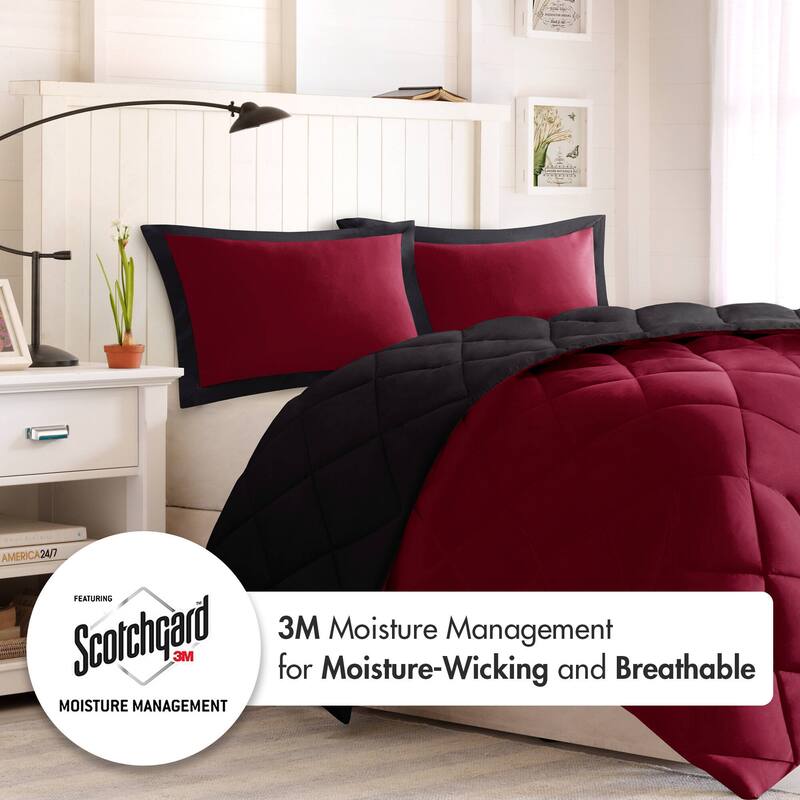 2 Pieces Twin/Twin XL 3M Scotchgard Diamond Quilting Reversible Down Alternative Comforter Set