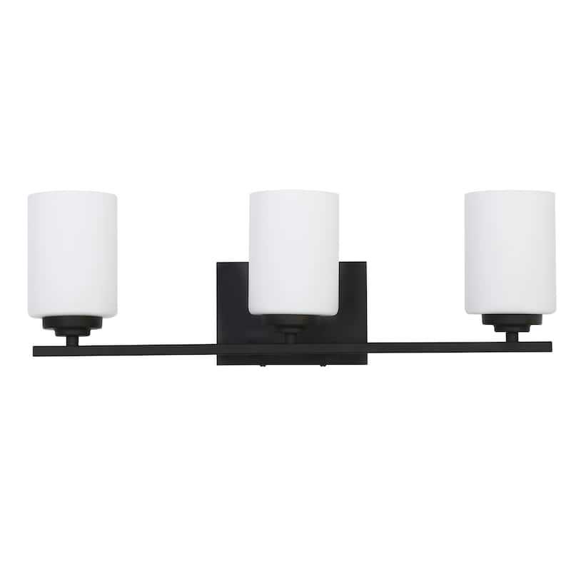 Modern Farmhouse 3-Light ORB Bathroom Vanity Light White Frosted Glass Wall Sconce - L 23" x W 6" x H 7.5"