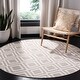 preview thumbnail 2 of 15, SAFAVIEH Handmade Flatweave Dhurries Regena Modern Moroccan Wool Rug 6' Round - Grey/Ivory - Round