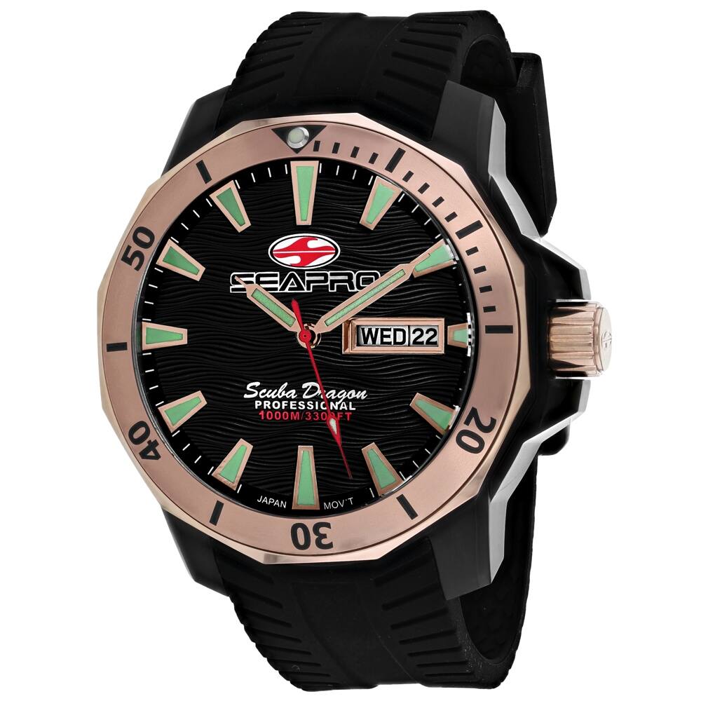 Seapro Men's Scuba Dragon Diver Limited Edition 1000 Meters Black Dial Watch - SP8323 - 6 (36)