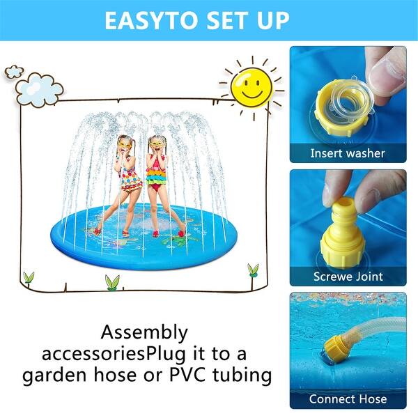 Shop Sprinkle Splash Play Mat 68 Sprinkler For Kids Outdoor Water Toys Fun For Children 68 Overstock 31451182
