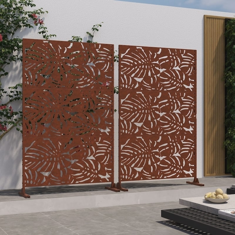 Privacy Screen Outdoor Free Standing Outdoor Screen Panel - 72"H x 47"W