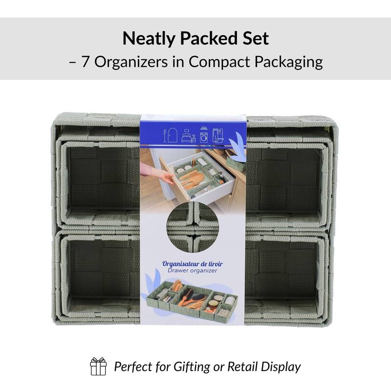 7-Piece Drawer Organizer Set - 10.5 L x 8 W x 2.5 H