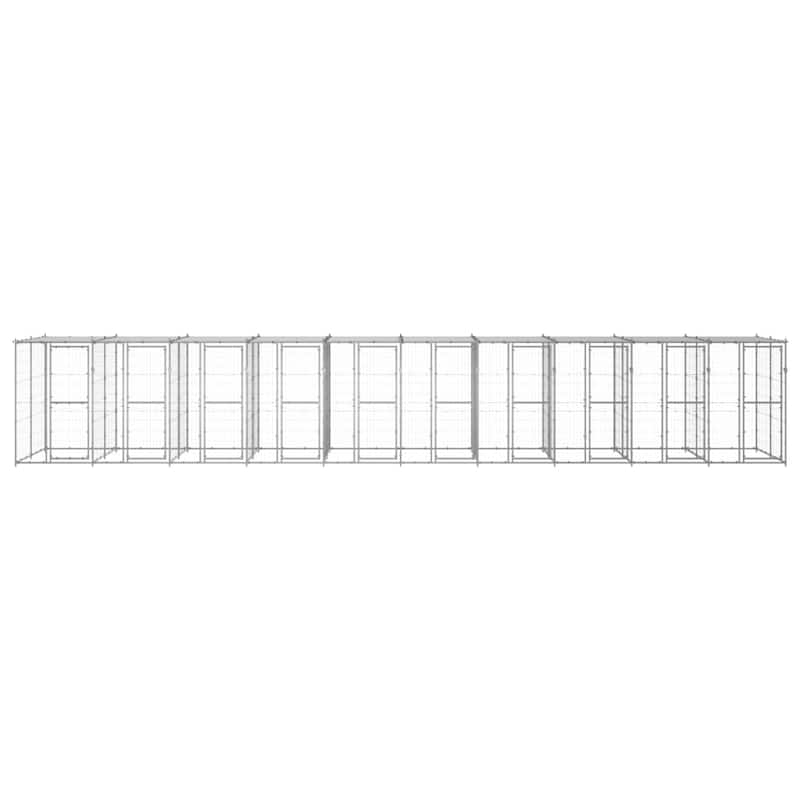 vidaXL Outdoor Dog Pen Pet Crate Kennel Cage Playpen House for Yard Steel
