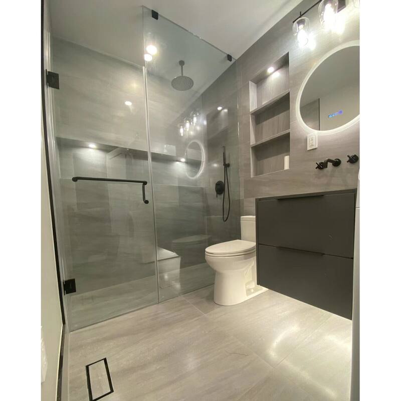 CEL Stainless Steel Tubular 6" Pull Handle with 24" Towel Bar Comb Set for Shower Door