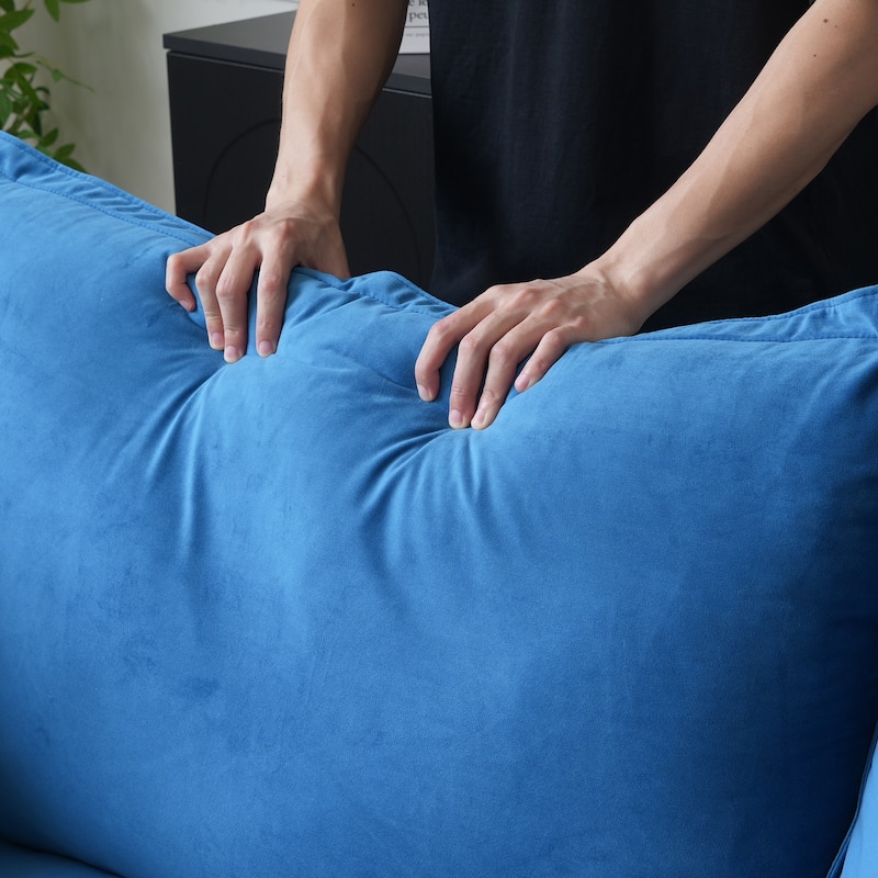 Velvet Loveseat Sofa with Ottoman for Living Room Apartment