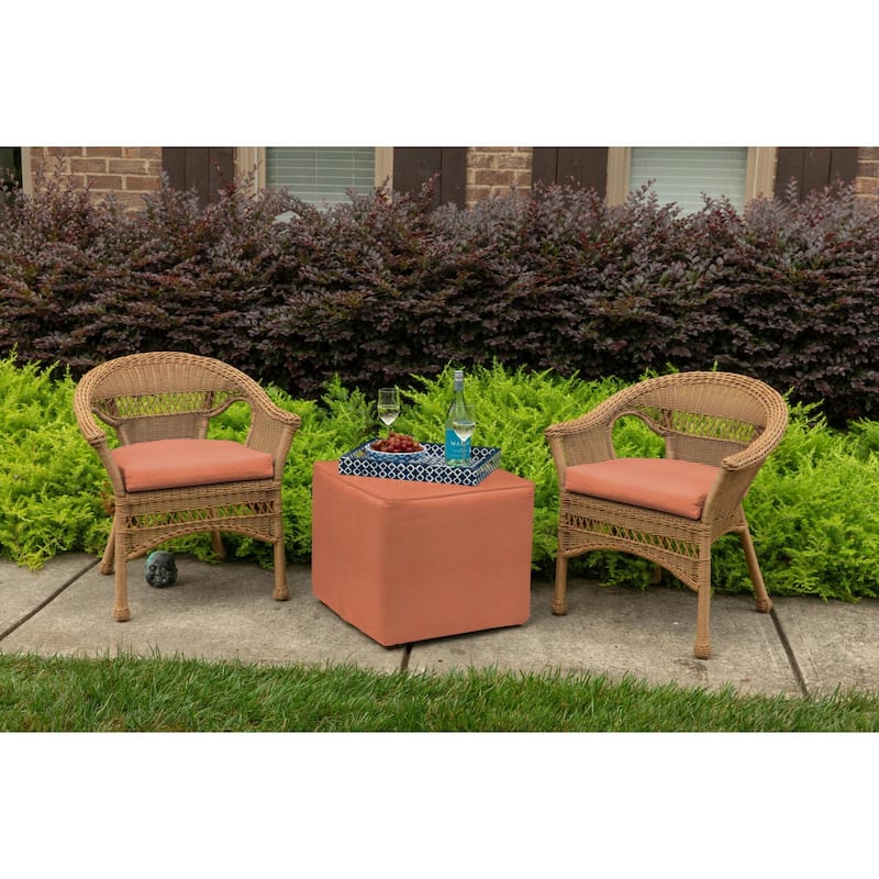 Sunbrella Solid Fabric 1-Piece Indoor/Outdoor Wicker Seat Pad, 18"W x 18"L