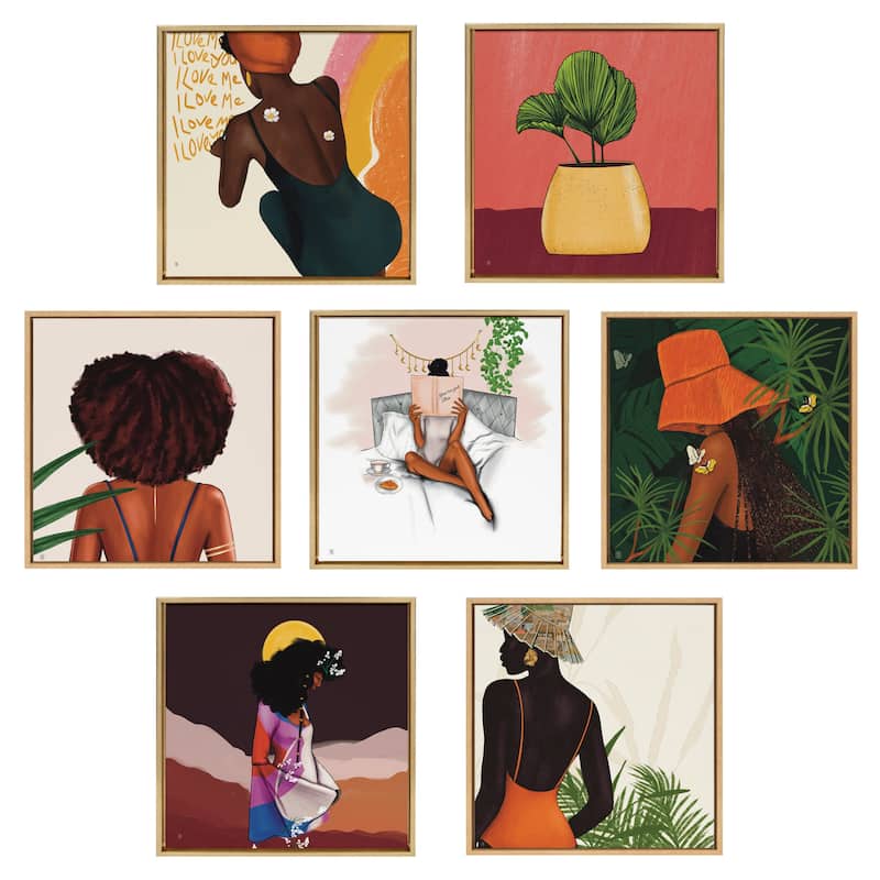 Kate and Laurel Sylvie So So Tropical Framed Canvas by Mary Joak