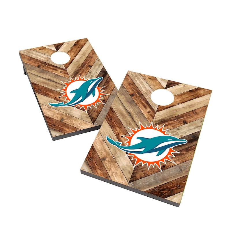 Miami Dolphins 2x4 Cornhole Boards - Include LED Lights