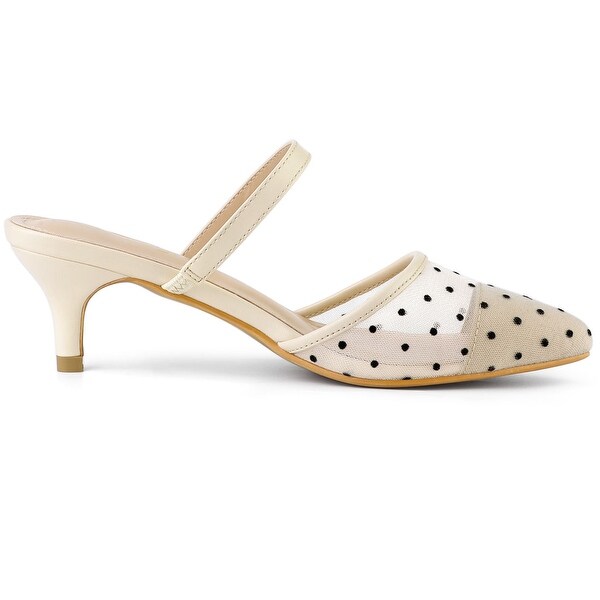 polka dot kitten heel shoes