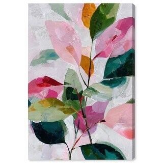 Expressive Leaves II Pink Palm Wall Art Wrapped Canvas Print by Art ...