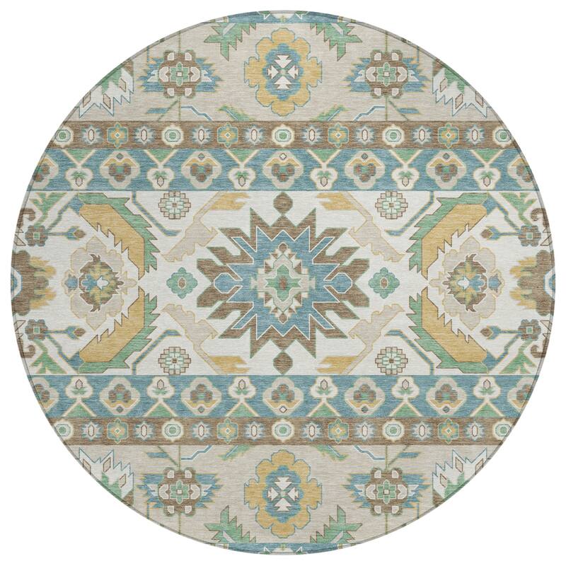 Machine Washable Indoor/ Outdoor Traditional Aspen Chantille Rug