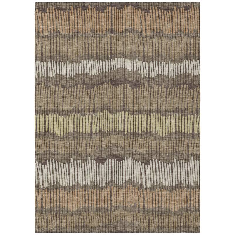 HomeRoots Striped Transitional Rectangle Outdoor Rug