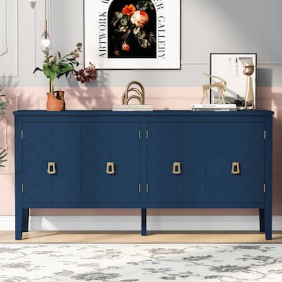 Four-Door Buffet Sideboard Accent Storage Cabinet TV Console Table
