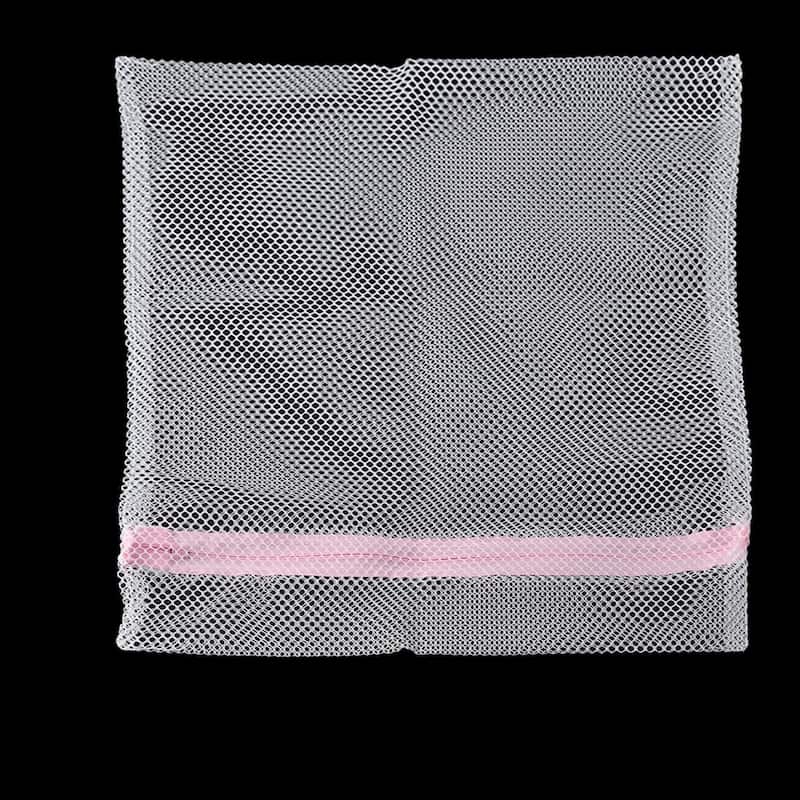 Family Nylon Clothes Underwear Lingerie Sock Holder Washing Bag White 3 Pcs