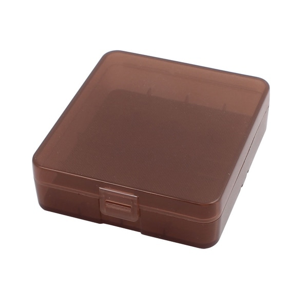 83mmx74mmx23mm Hard Plastic Battery Storage Case Box Organizer Brown