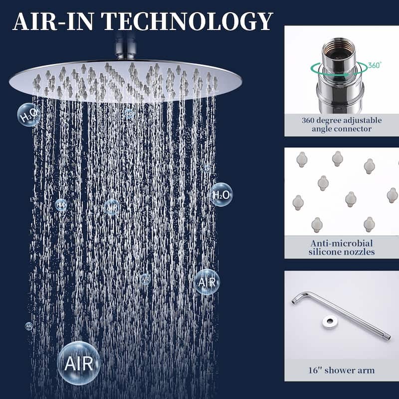 Shower Faucet With Valve Complete Shower System Set Bathroom 10 Inches Rainfall Shower Head With Handheld Sower