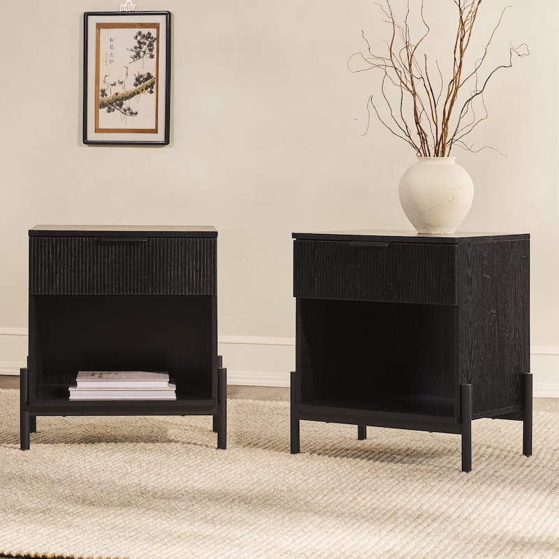 Middlebrook Designs Modern Fluted-Drawer Nightstand (Set of 2)