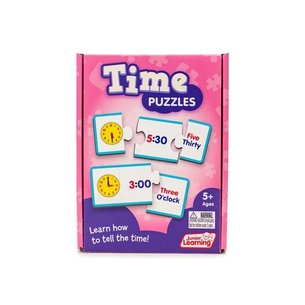 slide 2 of 5, Time Puzzles Educational Learning Set - White