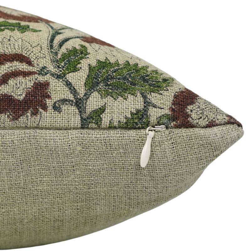 Linen Bohemian Block print pillow Cover- Mandakini