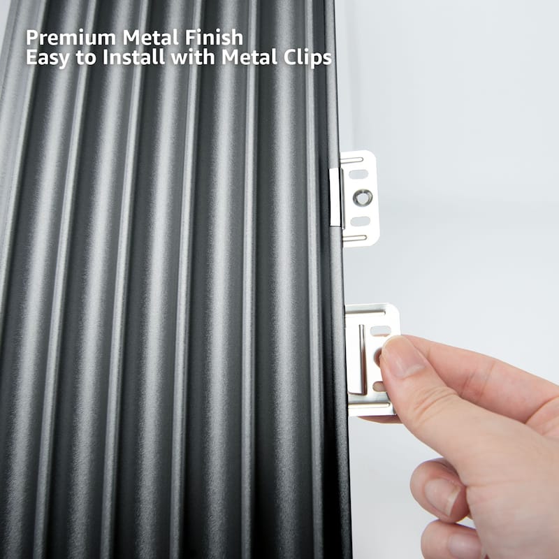 Art3d 104'' X 6.3'' Fluted Wall Panel for Interior Decor, WPC Wall Panel, Metal Finish,8pcs - N/A