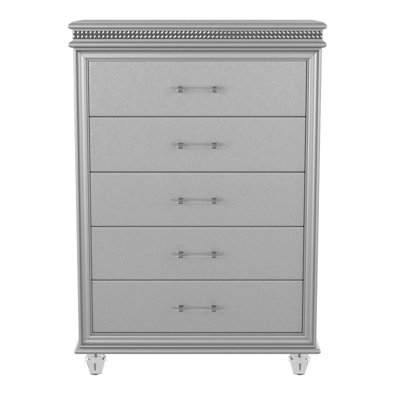 Xian Contemporary Solid Wood 5-Drawer Chest by Furniture of America