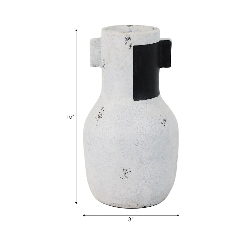 Handcrafted Terracotta Sculptural Flower Vase with Textured Finish