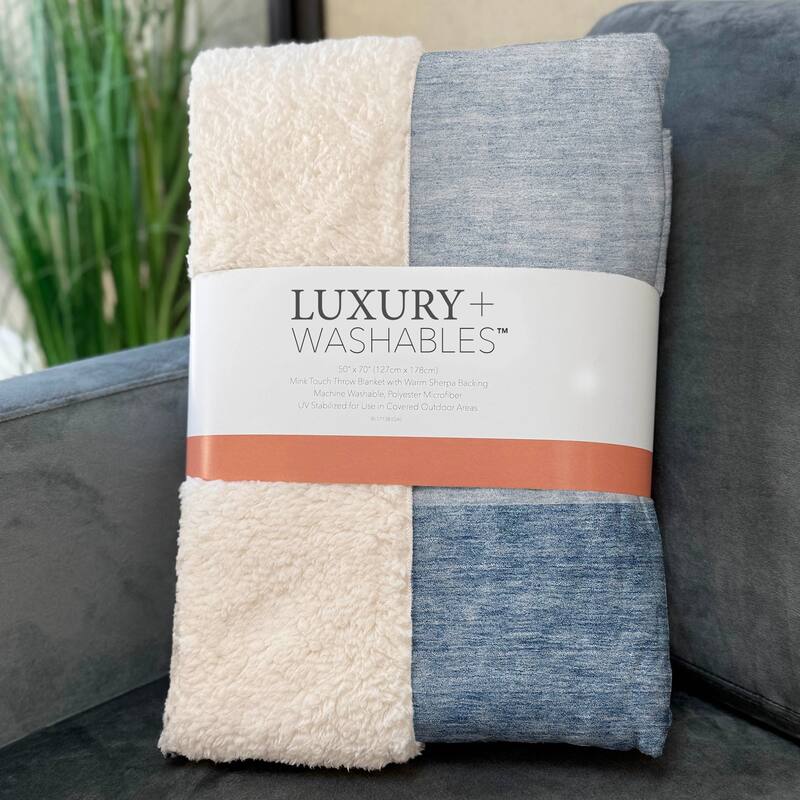 Premium Machine Washable Floral Sherpa Throw Blanket