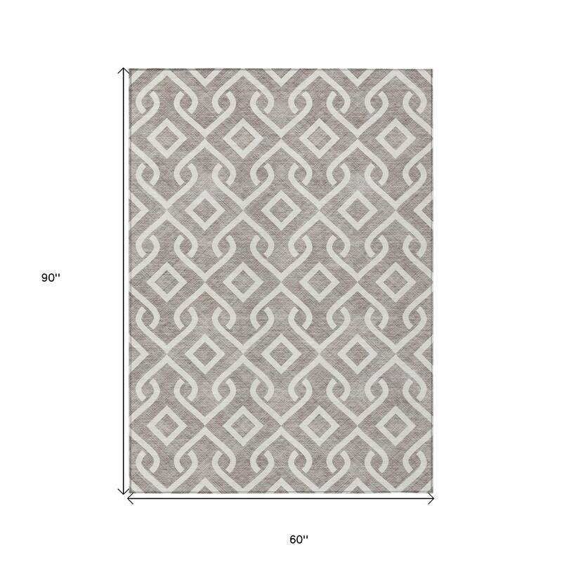 HomeRoots Geometric Transitional Rectangle Outdoor Rug