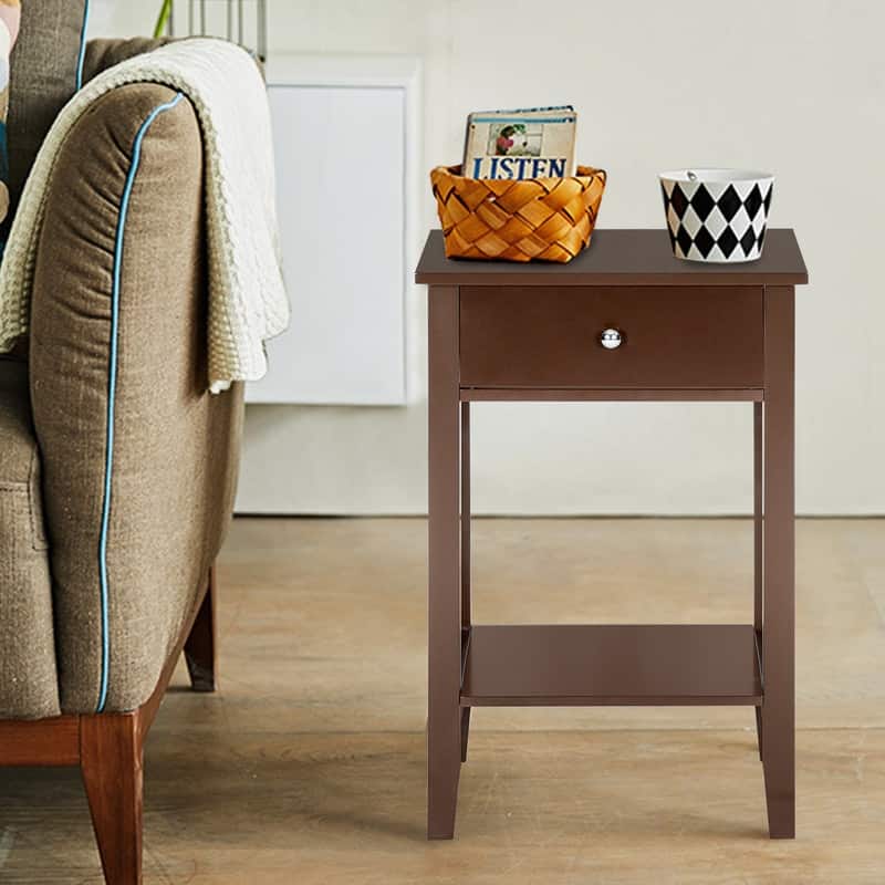 Porch & Den Anne Court Brown 2-tier 1-drawer End Table - Brown