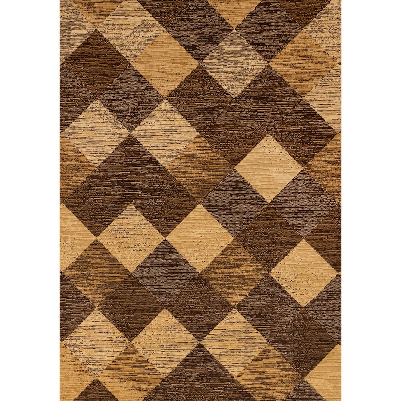 Florence Collection - Brown Beige Shaded Diamonds Indoor Area Rug