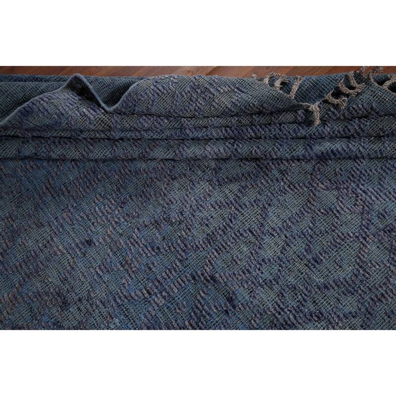 All-Over Trellis Moroccan Oriental Large Rug Hand-Knotted Wool Carpet - 9'8"x 14'7"