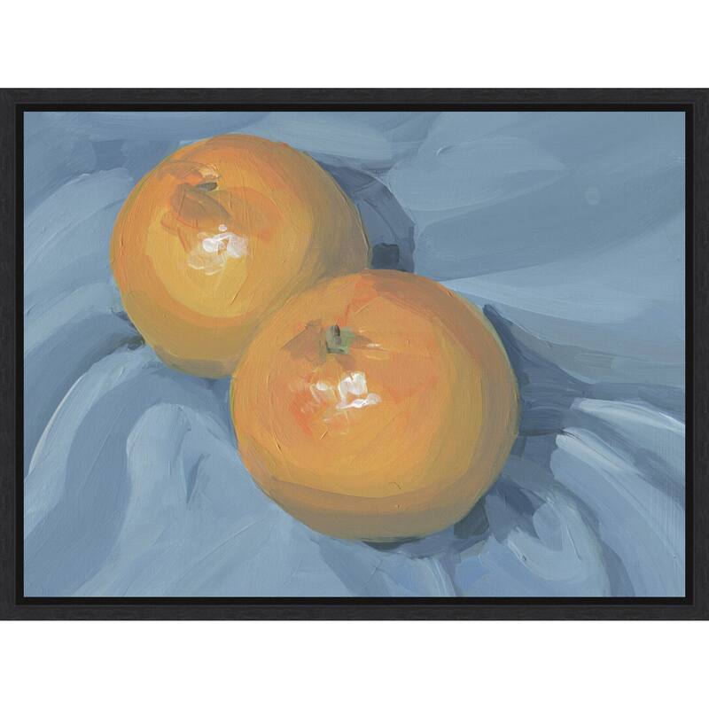 Oranges on Blue by Carrie Arnold (24 x 18 in.), Framed Canvas Wall Art Print