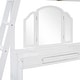 preview thumbnail 6 of 10, Elegant Full Wooden Loft Bed with U-shaped Desk, Storage Compartments and Tri-fold Mirror, Efficient Workspace, White