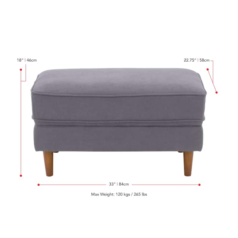 CorLiving Mulberry Fabric Upholstered Modern Ottoman - Bed Bath ...