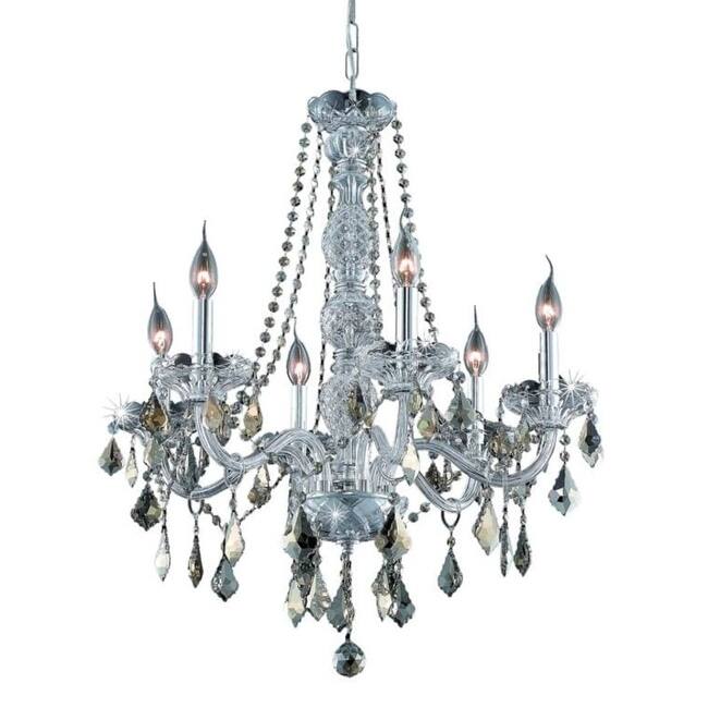 Elegant Lighting V7856D24-GT/RC Verona 6 Light 24" Wide Crystal - Chrome
