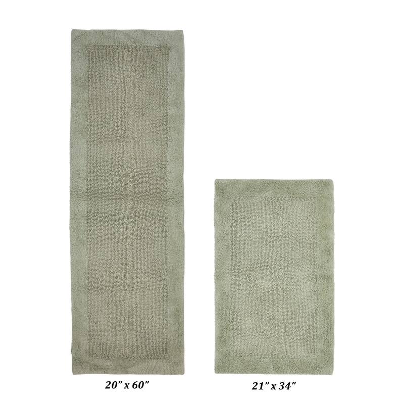 Better Trends Bath Rugs Set 100% Cotton Tufted Soft Water Absorbent Bathroom Rug for Shower, Sink Bath Mats Edge Collection