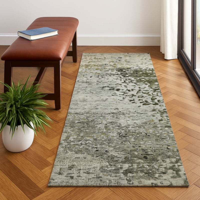 Premium Washable Super Soft Abstract Solid Mayfield Rug - Graphite - 2'3" x 7'6"
