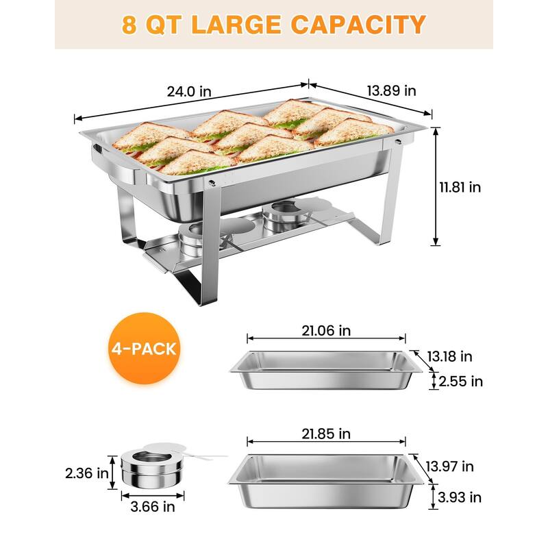 Chafing Dish Buffet Set 4 Pack