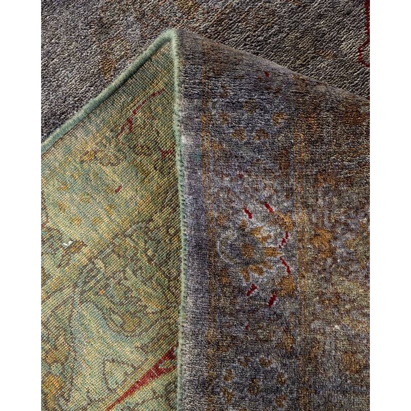 Overton Hand Knotted Wool Vintage Inspired Modern Contemporary Overdyed Gray Area Rug - 8' 2" x 10' 3"