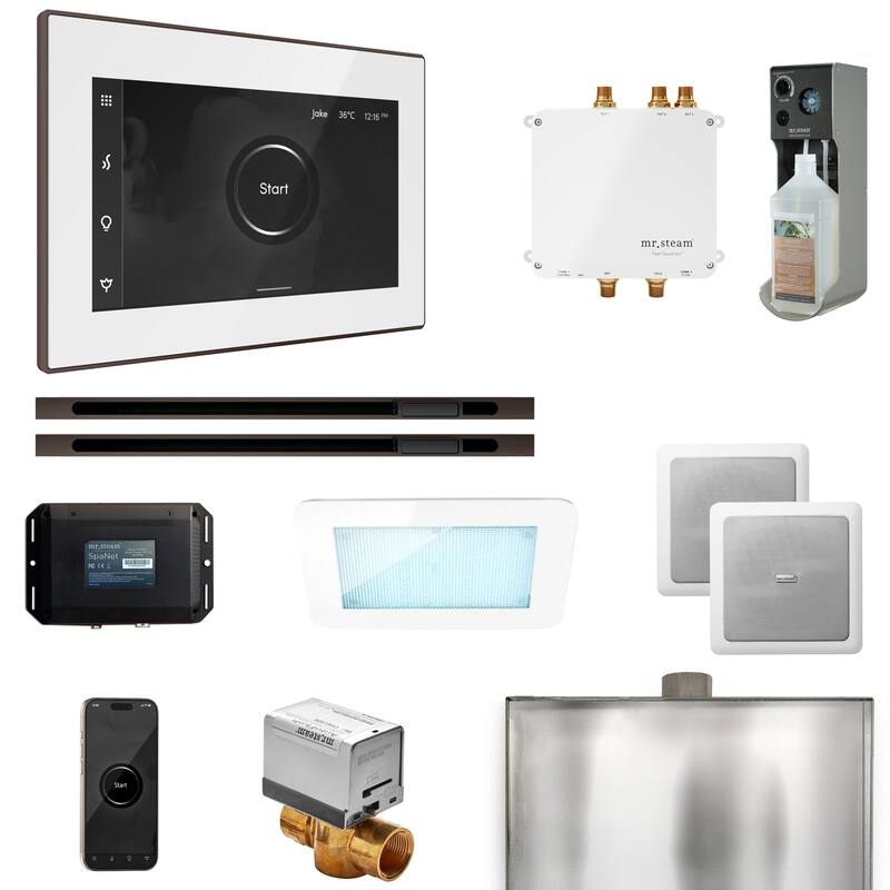 Mr Steam BLS1-XL Bliss Max Linear Package Steam Shower Control Package - White / Oil-Rubbed Bronze