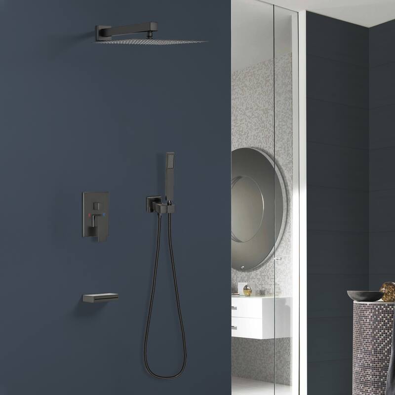 Topcraft 12-Inch Wall Mounted Square Shower System with Rough-in Valve - 12*12