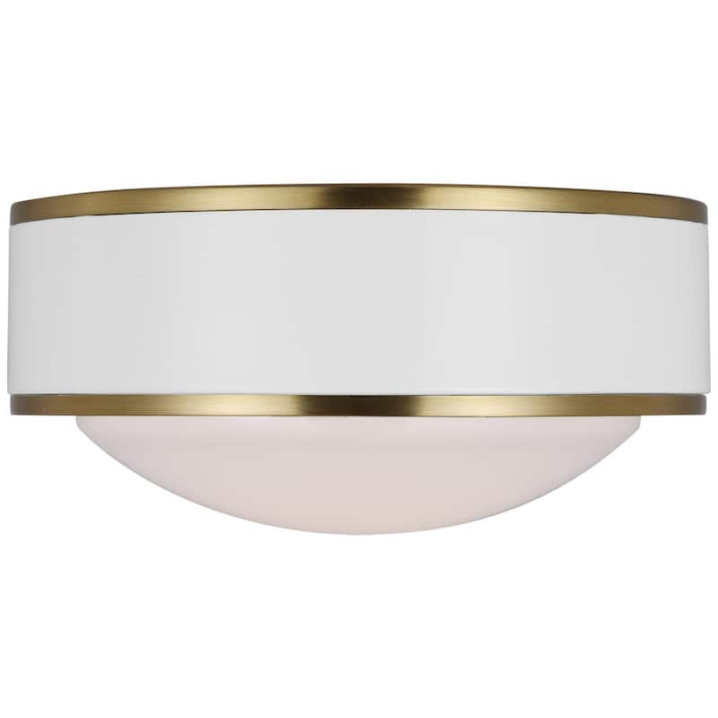 Generation Lighting Monroe LED Contemporary/Modern Flush Mount in Burnished Brass - Polished Nickel