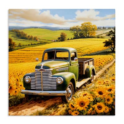 Stupell Truck Through Sunflower Field Canvas Wall Art Design By Heidi Kuntz